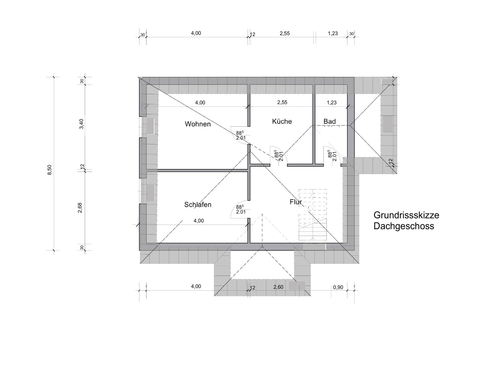 Grundrissskizze DG 